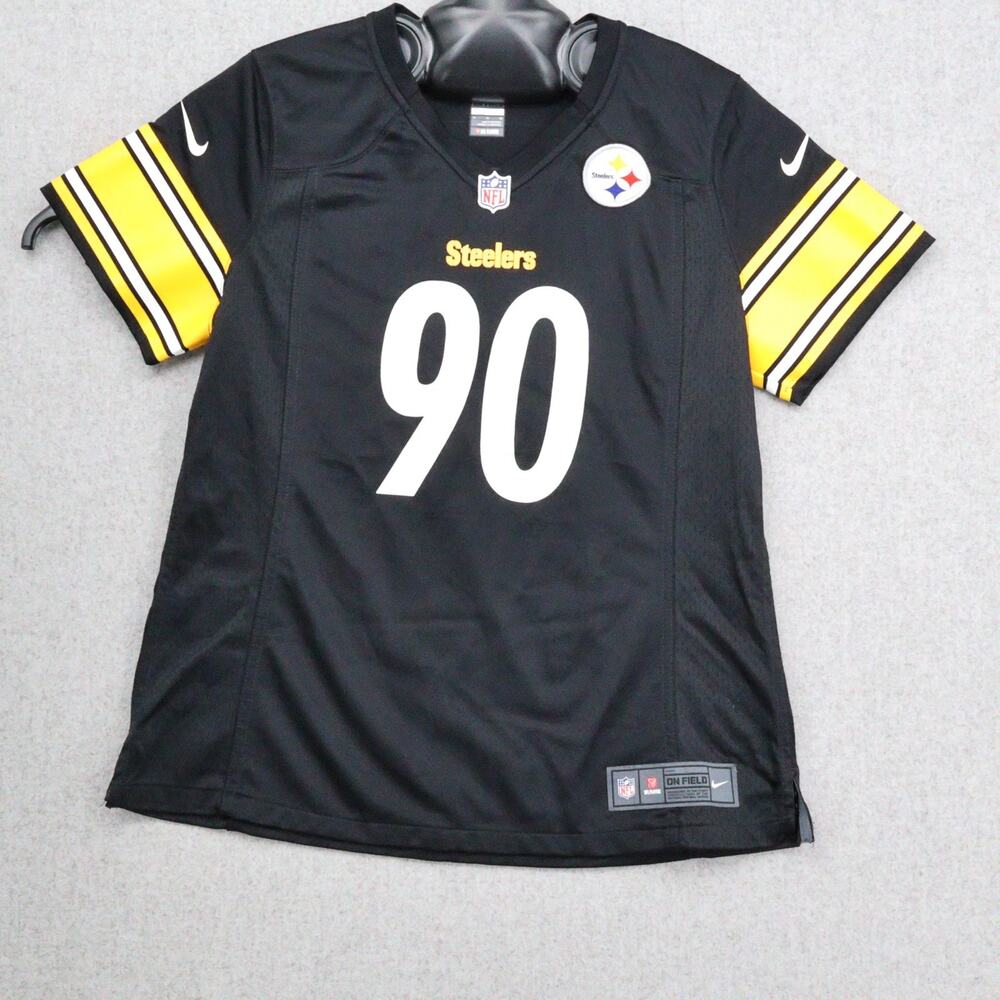Nike Pittsburgh Steelers #90 Jersey Men's XL Black Yellow NFL On Field